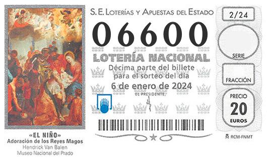 Numero 06600 loteria del niño