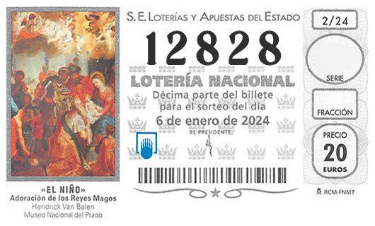 Numero 12828 loteria del niño