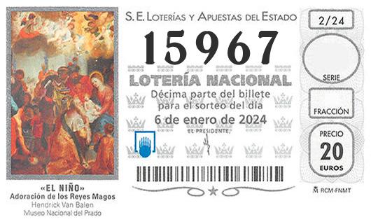 Numero 15967 loteria del niño