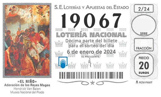 Numero 19067 loteria del niño