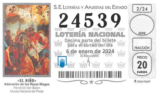Numero 24539 loteria del niño