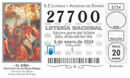 Numero 27700 loteria del niño