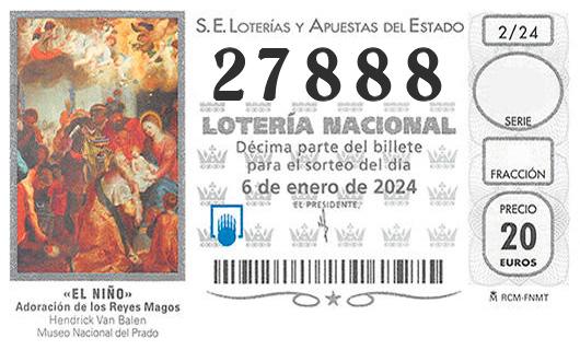 Numero 27888 loteria del niño