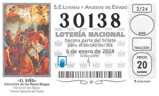 Numero 30138 loteria del niño