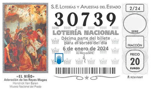 Numero 30739 loteria del niño