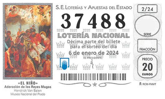 Numero 37488 loteria del niño