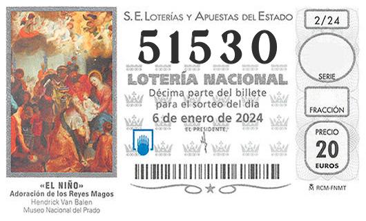 Numero 51530 loteria del niño