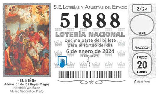 Numero 51888 loteria del niño