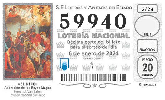 Numero 59940 loteria del niño