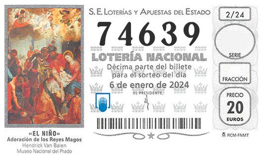 Numero 74639 loteria del niño