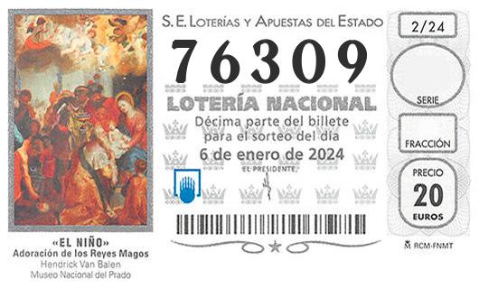 Numero 76309 loteria del niño
