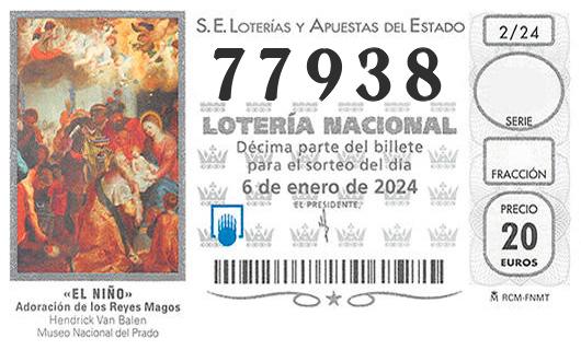 Numero 77938 loteria del niño