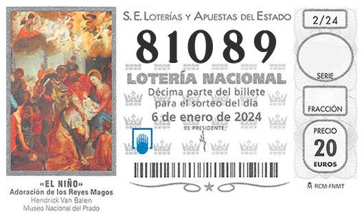 Numero 81089 loteria del niño