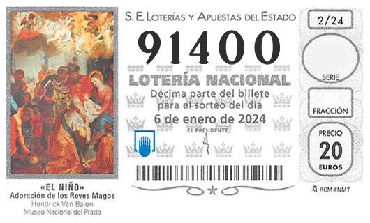 Numero 91400 loteria del niño