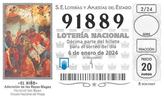 Numero 91889 loteria del niño