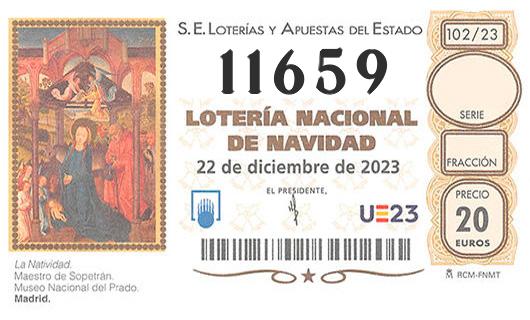 Numero 11659 loteria de navidad