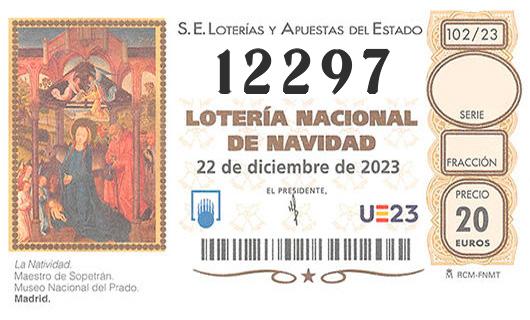 Número 12297 loteria de navidad