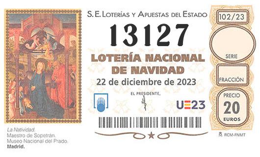 Número 13127 loteria de navidad