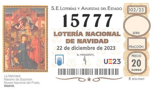 Numero 15777 loteria de navidad