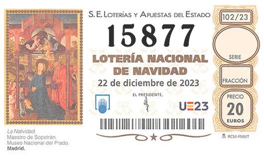 Número 15877 loteria de navidad
