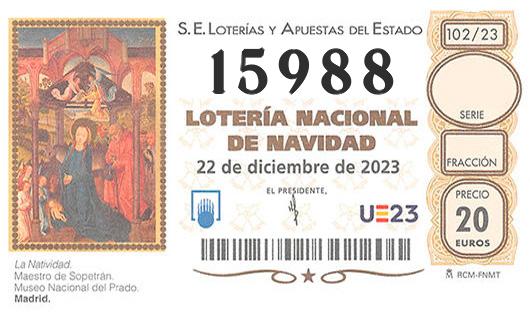 Numero 15988 loteria de navidad