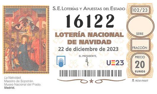 Numero 16122 loteria de navidad