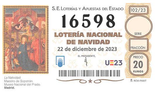 Numero 16598 loteria de navidad