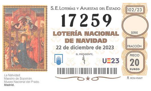 Numero 17259 loteria de navidad