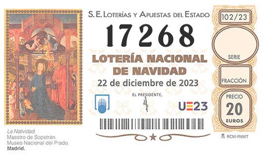 Número 17268 loteria de navidad