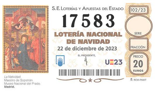 Numero 17583 loteria de navidad