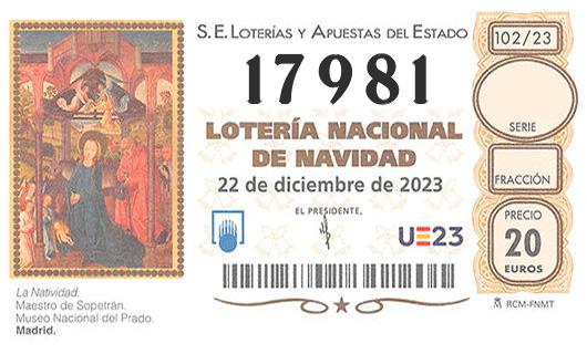 Numero 17981 loteria de navidad