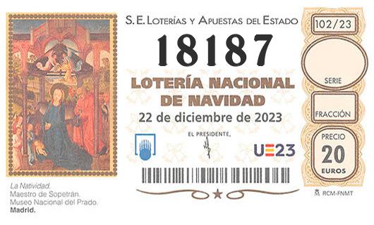 Numero 18187 loteria de navidad