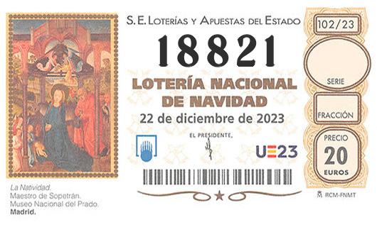 Numero 18821 loteria de navidad