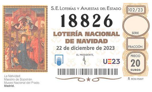Número 18826 loteria de navidad