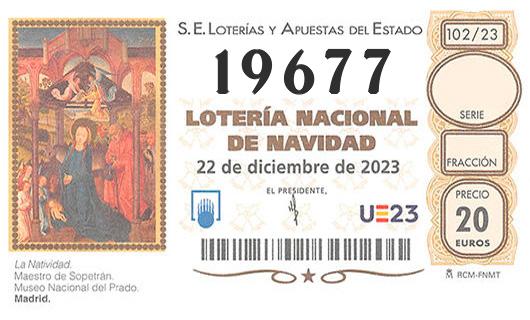 Número 19677 loteria de navidad