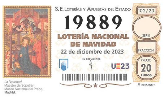 Número 19889 loteria de navidad