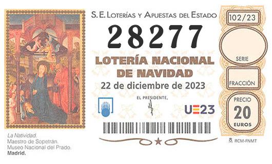 Número 28277 loteria de navidad