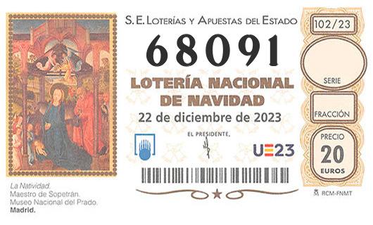 Número 68091 loteria de navidad