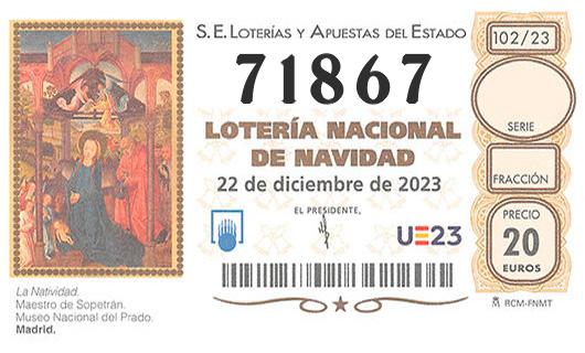 Numero 71867 loteria de navidad