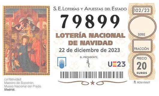 Número 79899 loteria de navidad