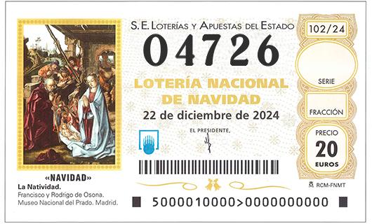 Número 04726 loteria de navidad