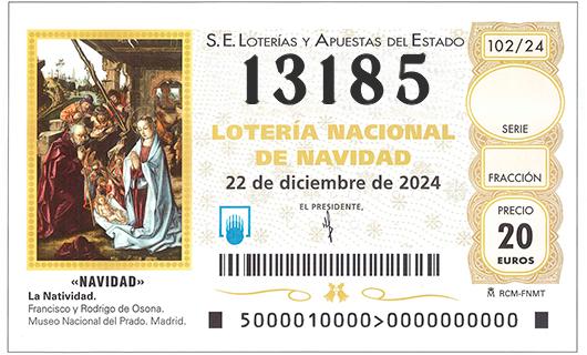 Número 13185 loteria de navidad