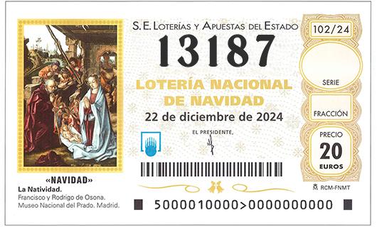 Número 13187 loteria de navidad