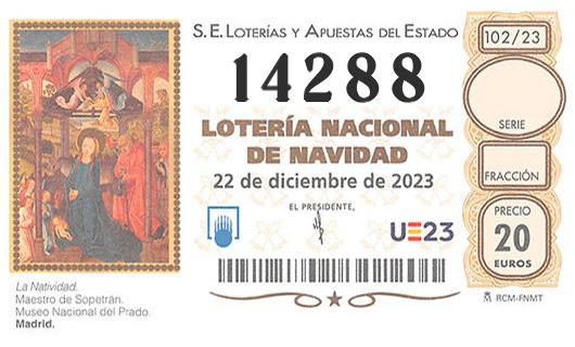 Numero 14288 loteria de navidad