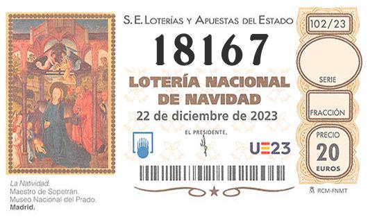 Numero 18167 loteria de navidad
