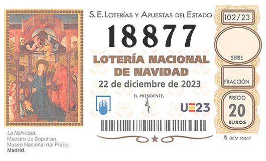 Número 18877 loteria de navidad