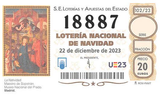 Número 18887 loteria de navidad