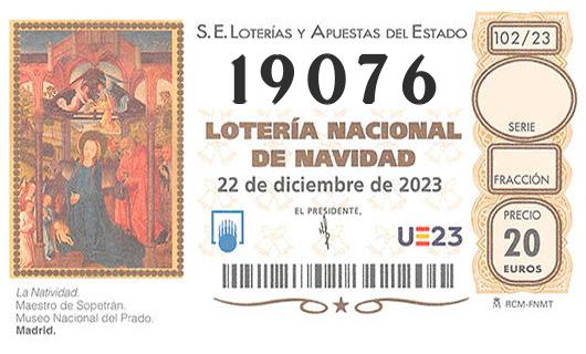 Número 19076 loteria de navidad