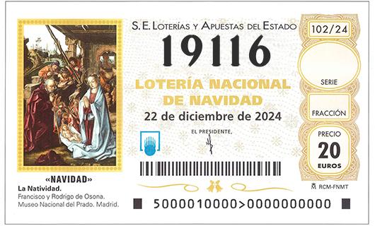 Numero 19116 loteria de navidad