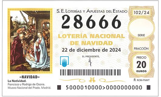 Número 28666 loteria de navidad